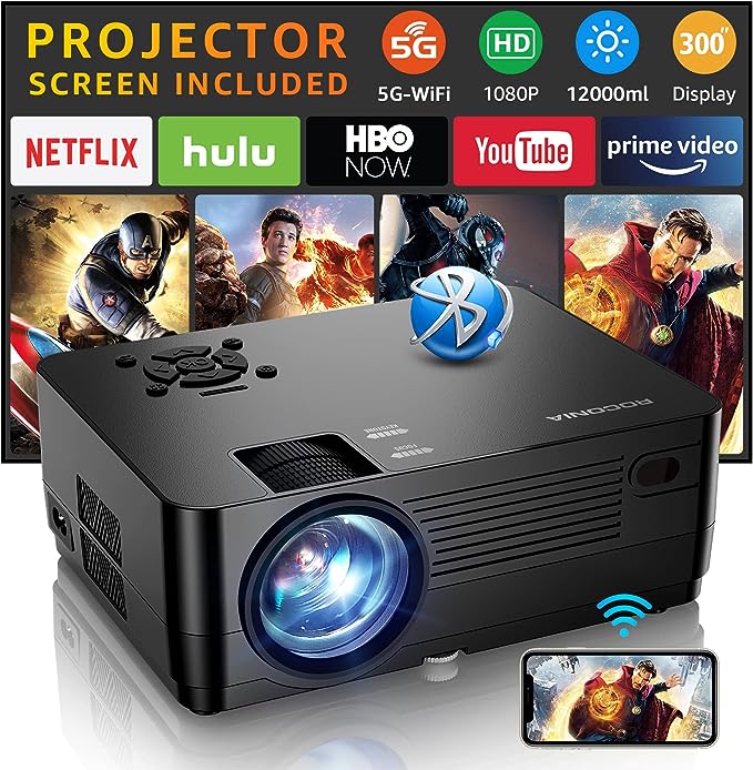 5G WiFi Bluetooth Native 1080P Projector